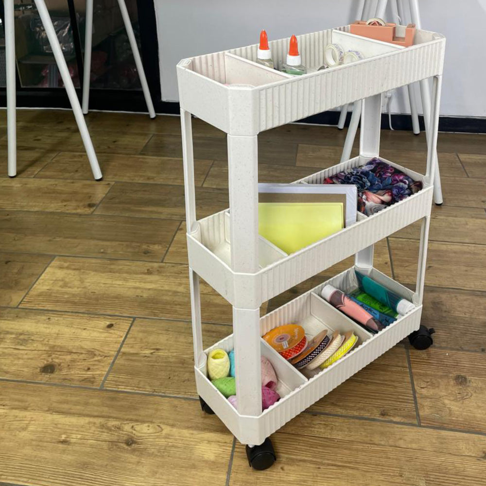 Gap Trolley 3 Tier  White Recycled Material