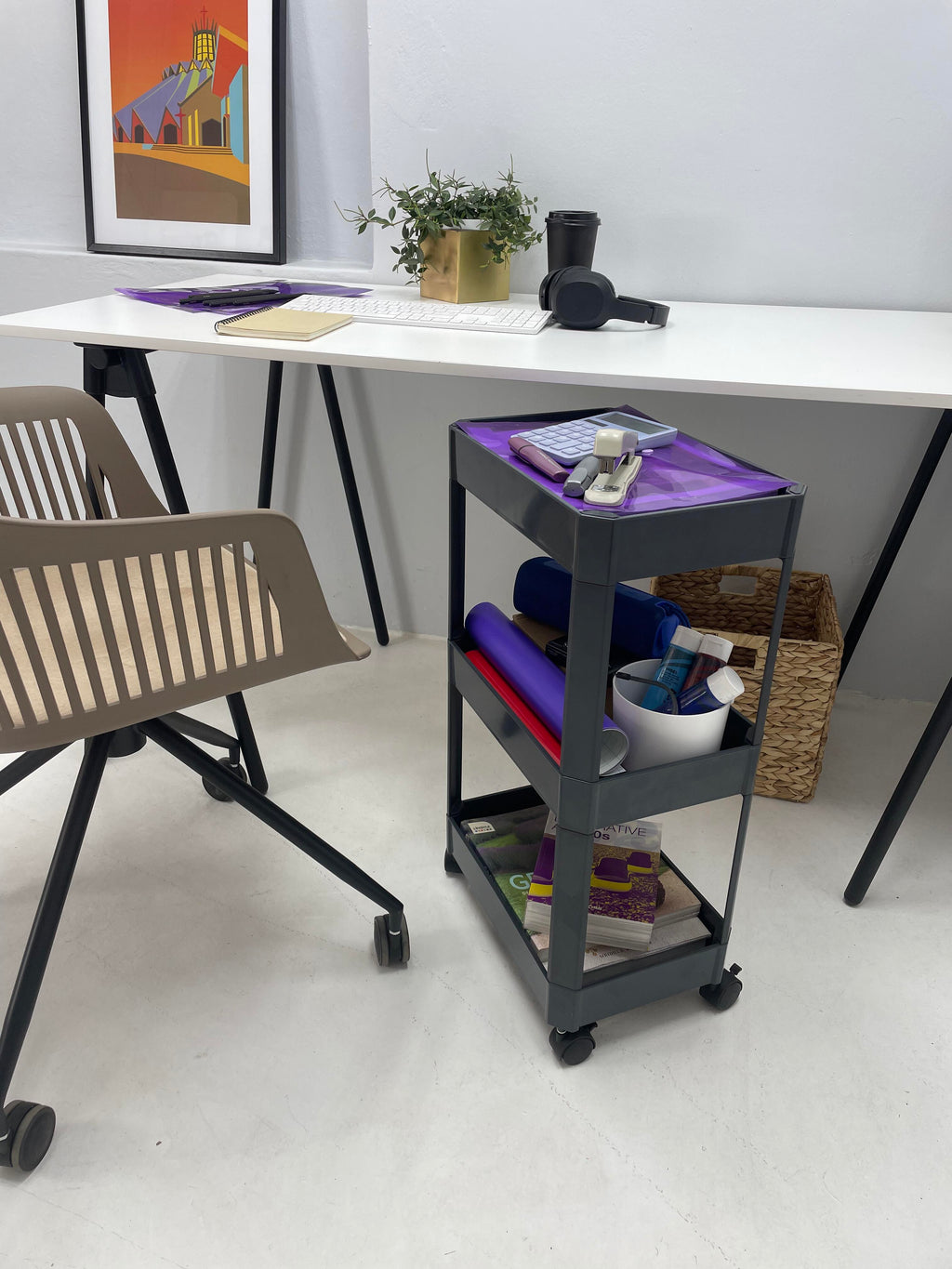 A4 Trolley 3 Tier