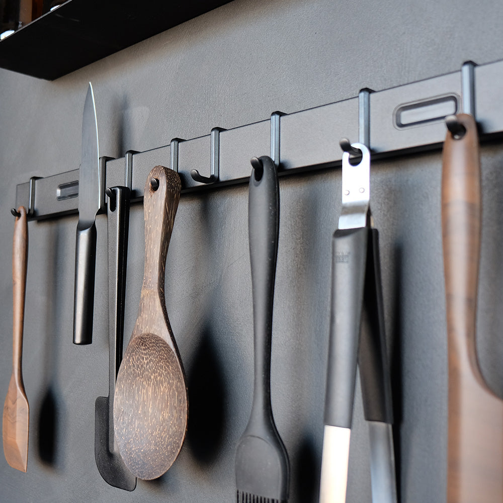 Kitchen Rails 80 cm Satin Black
