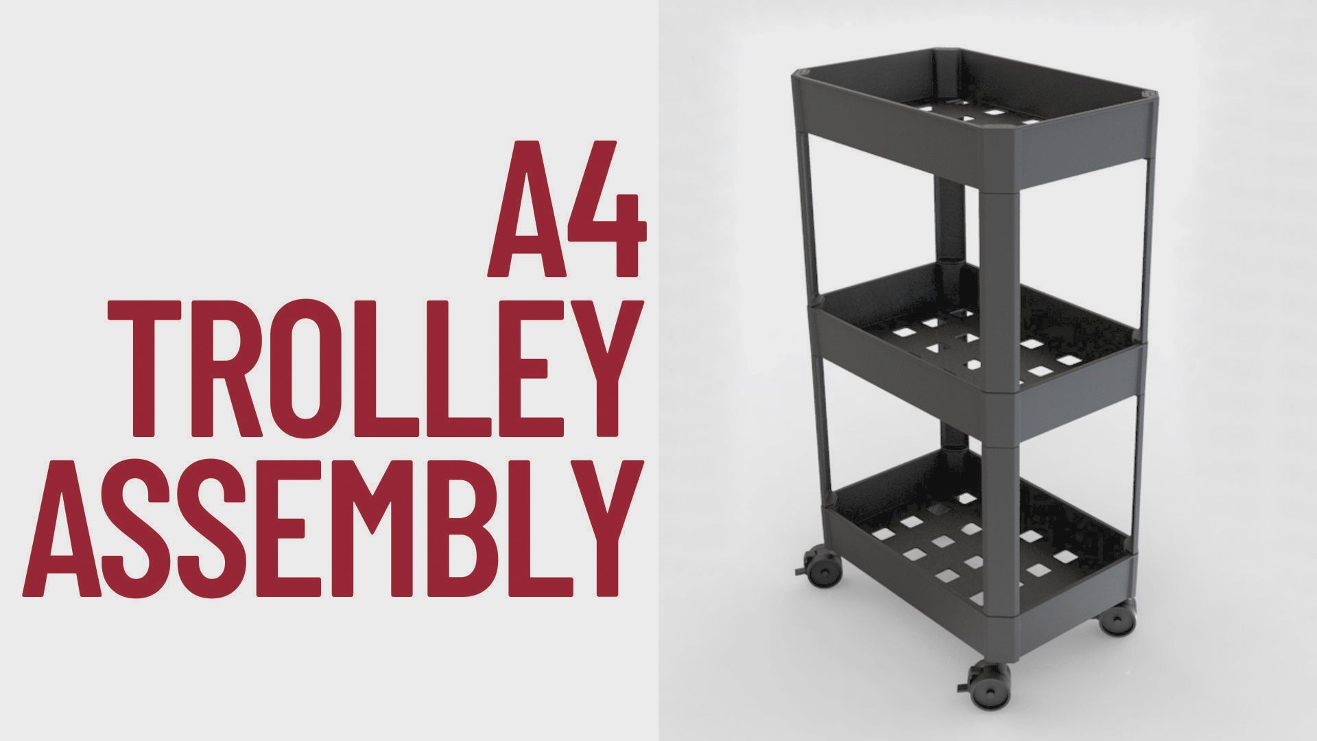 A4 Trolley 3 Tier