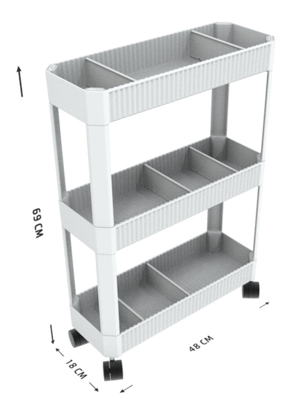 Gap Trolley 3 Tier  White Recycled Material